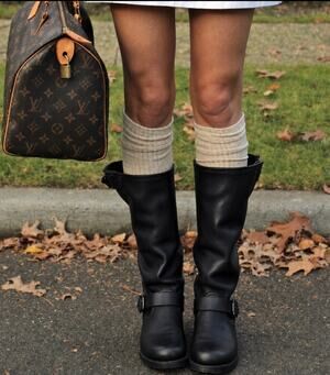 Frye Vintage Black Leather Knee High Veronica Slouch Boot 9